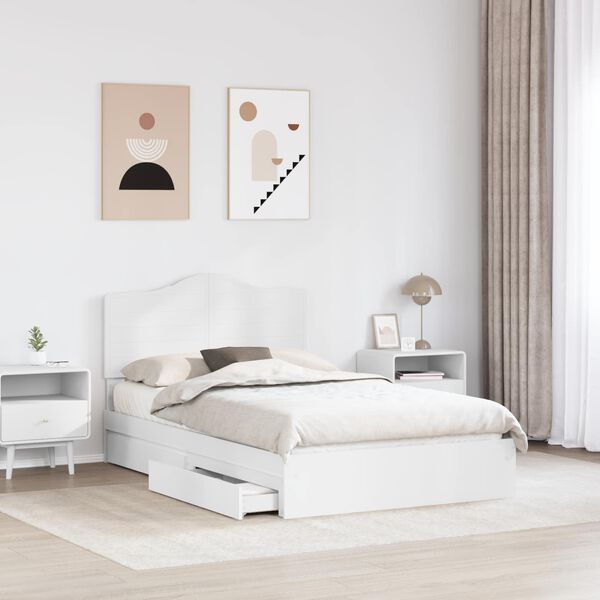vidaXL Letto con Contenitore Bianco 120 x 190 cm Legno multistrato
