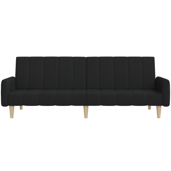 vidaXL Divano Letto a 2 Posti Nero in Tessuto