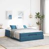vidaXL Struttura letto con materasso con materasso 2 pcs Blu Velluto