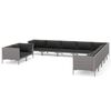 vidaXL Divani da Giardino 11 pz con Cuscini in Polyrattan Grigio Scuro