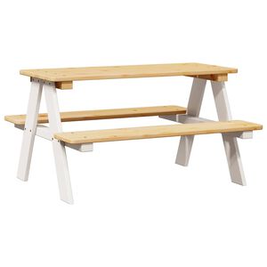 vidaXL Tavolo per Bambini con Panche IRUN 90x79,5x50 cm Legno Massello