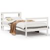 vidaXL Letto senza Materasso Bianco 75x190 in Legno Massello di Pino