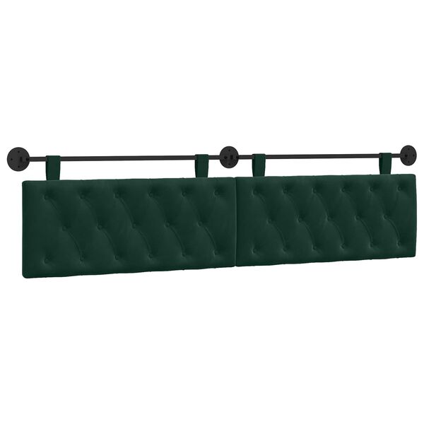 vidaXL Testata appesa Verde Scuro 210 x 55 x 7 cm Velluto