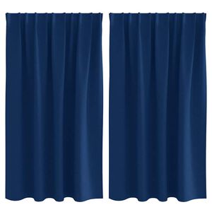 vidaXL Tende Blackout con Anelli 2 pz Blu Scuro 140 x 140 cm