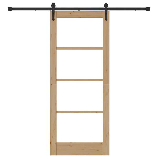 vidaXL Porta scorrevole Naturale e Nero 83 x 202 cm