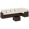 vidaXL Set Divani da Giardino 7 pz con Cuscini Marrone in Polyrattan