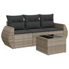 vidaXL Set Divano da Giardino 4pz con Cuscini Grigio Chiaro Polyrattan
