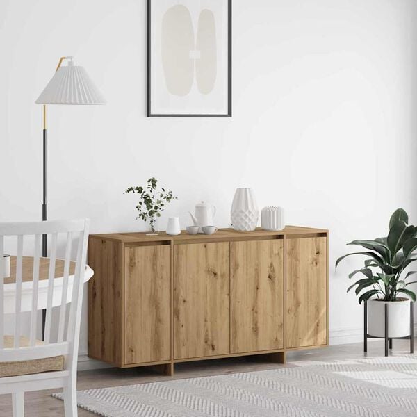 vidaXL Credenza Rovere artigianale 135 x 41 x 75 cm Legno multistrato