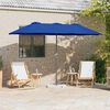 vidaXL Ombrello da giardino Blu 370 x 197 x 239 cm