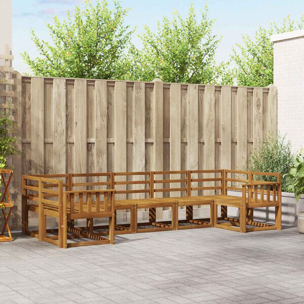 vidaXL Set di divani da esterno 7 pcs Naturale