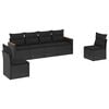 vidaXL Set Divano da Giardino 6 pz con Cuscini Nero in Polyrattan