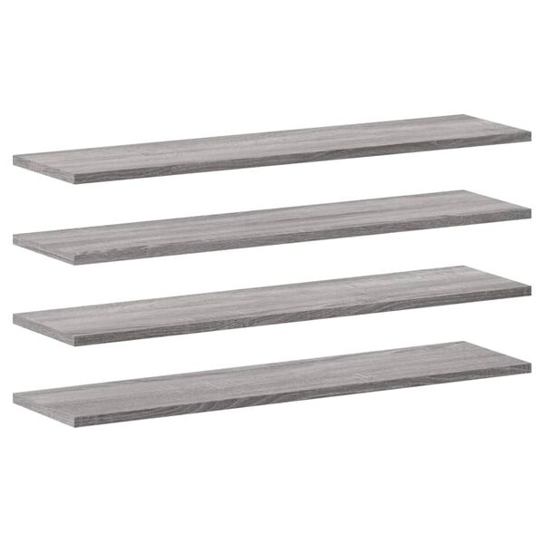 vidaXL Mensole Parete 4pz Grigio Sonoma 80x20x1,5cm Legno Multistrato
