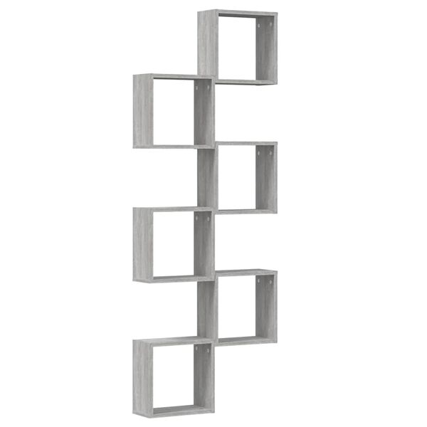 vidaXL Mensole Parete a Cubo 6 pz Grigio Sonoma 30x15x30 cm