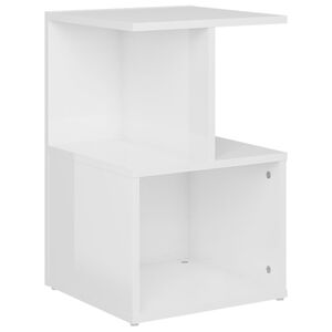 vidaXL Comodino Bianco Lucido 35x35x55 cm in Legno Multistrato
