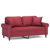 vidaXL Divano a 2 Posti con Cuscini Rosso Vino 140 cm in Similpelle