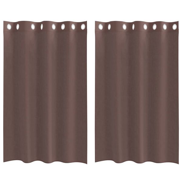 vidaXL Tende in Voile con Occhielli 2 pz Marrone 140x175 cm