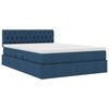 vidaXL Letto con contenitore e materasso con testiera Blu 140 x 190 cm