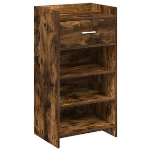 vidaXL Mobile per scarpe con cassetto Rovere Fumo 48 x 36 x 92 cm