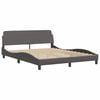 vidaXL Letto Viana con Materasso Grigio 160x200 cm in Similpelle