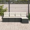 vidaXL Set Divano da Giardino con cuscino 5 pcs Nero polyrattan