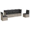 vidaXL Set Divano da Giardino 6pz con Cuscini Grigio Chiaro Polyrattan