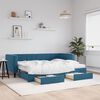 vidaXL Divano Letto Estraibile con Cassetti Blu 80x200 cm in Velluto
