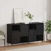 vidaXL Sideboards 2 pcs Rovere nero 120 x 35 x 70 cm Legno multistrato