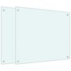 vidaXL Paraschizzi per Cucina 2 pz Bianchi 70x60 cm in Vetro Temperato