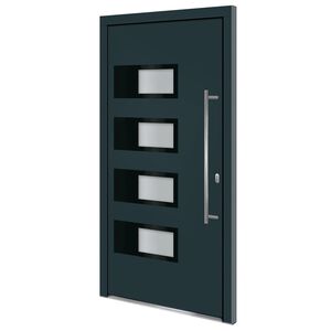 vidaXL Porta Ingresso Antracite 100x200 cm in Alluminio e PVC
