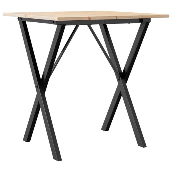 vidaXL Tavolo da Pranzo Telaio a X 70x70x75 cm Legno Pino e Acciaio