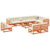 vidaXL Set Divani da Giardino 11pz Marrone Cera Legno Massello di Pino