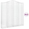 vidaXL Cesti Gabbioni ad Arco 13 pz 200x30x200/220 cm Ferro Zincato