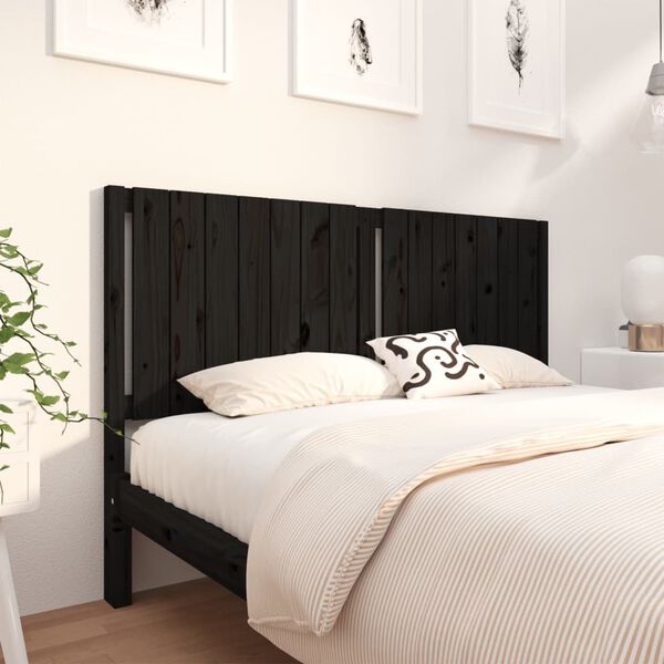 vidaXL Testiera per Letto Nera 165,5x4x100cm in Legno Massello di Pino