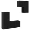 vidaXL Mobile TV 4 pz Rovere Nero Legno ingegnerizzato