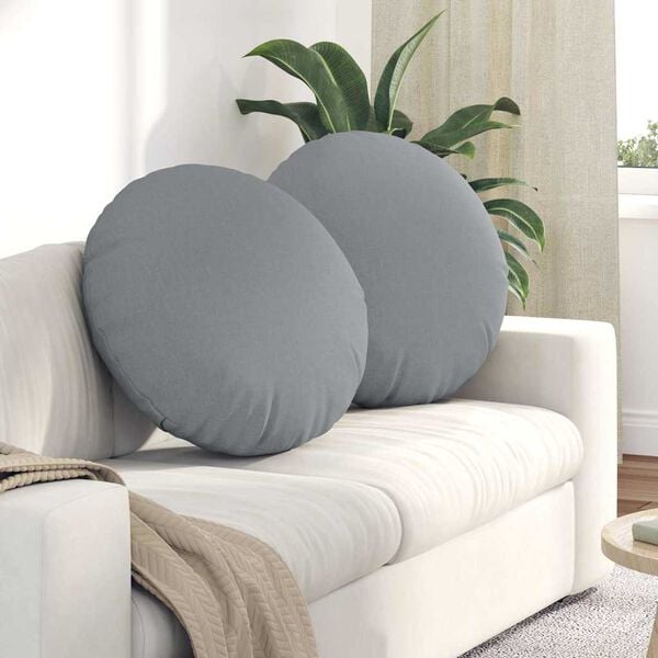 vidaXL Cuscini per Seduta 2 pcs Grigio chiaro Ø80 x 29 cm Tessuto