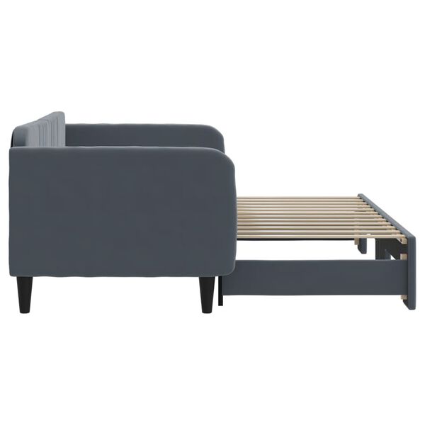 vidaXL Divano Letto con Letto Estraibile Grigio Scuro 90x200cm Velluto