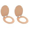 vidaXL Copriwater 2 pz con Chiusura Ammortizzata in MDF Bamboo