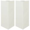 vidaXL Fioriere 2 pz Bianche Triangolari 40x34,5x75 cm in Acciaio