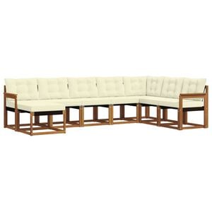 vidaXL Set di divani da esterno con cuscino 8 pcs Naturale e Crema