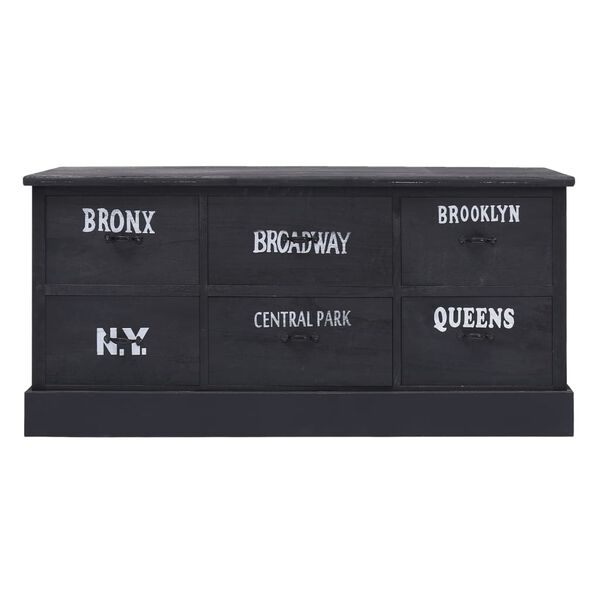 vidaXL Panchina da Ingresso Nera 115x30x40 cm in Legno