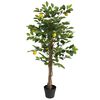 vidaXL Albero Limoni Artificiale con 3 Tronchi Verde 120 cm in PP