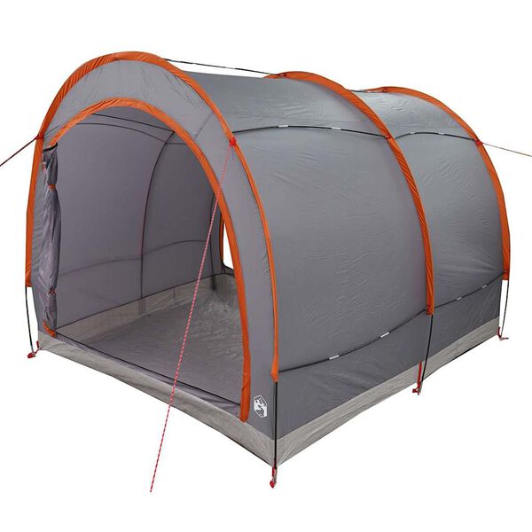 vidaXL Tenda porta biciclette Grigio e arancione 256 x 222 x 182 cm