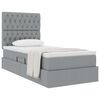 vidaXL Letto con contenitore e materasso Grigio chiaro 90 x 190 cm