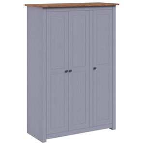 vidaXL Armadio a 3 Ante Grigio 118x50x171,5cm in Pino Panama Range
