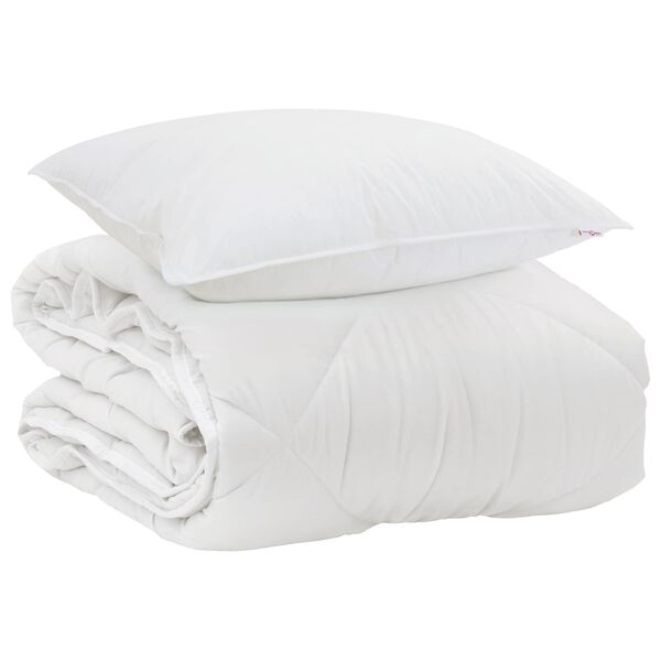 vidaXL Duvet per Tutte le Stagioni con cuscino 2 pcs Bianco Microfibra
