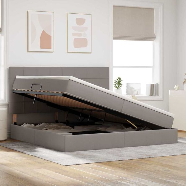 vidaXL Letto con contenitore e LED Talpa 200 x 200 cm Poliestere