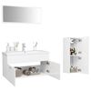 vidaXL Set Mobili da Bagno Bianco Lucido in Legno Multistrato
