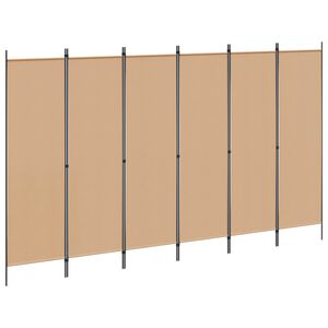 vidaXL Divisore per Stanza a 6 Pannelli Beige 300 x 180 cm Tessuto