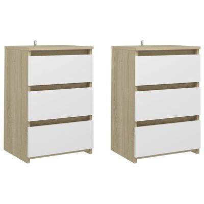 vidaXL Comodini 2 pz Rovere Sonoma 40x35x62,5 cm in Truciolato