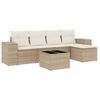 vidaXL Set Divano da Giardino 6 pz con Cuscini Beige in Polyrattan
